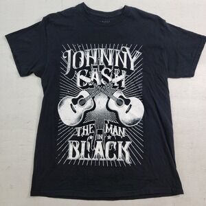 Johnny‎ Cash Country Rock Men's Black T-Shirt "The Man in Black" Size M
